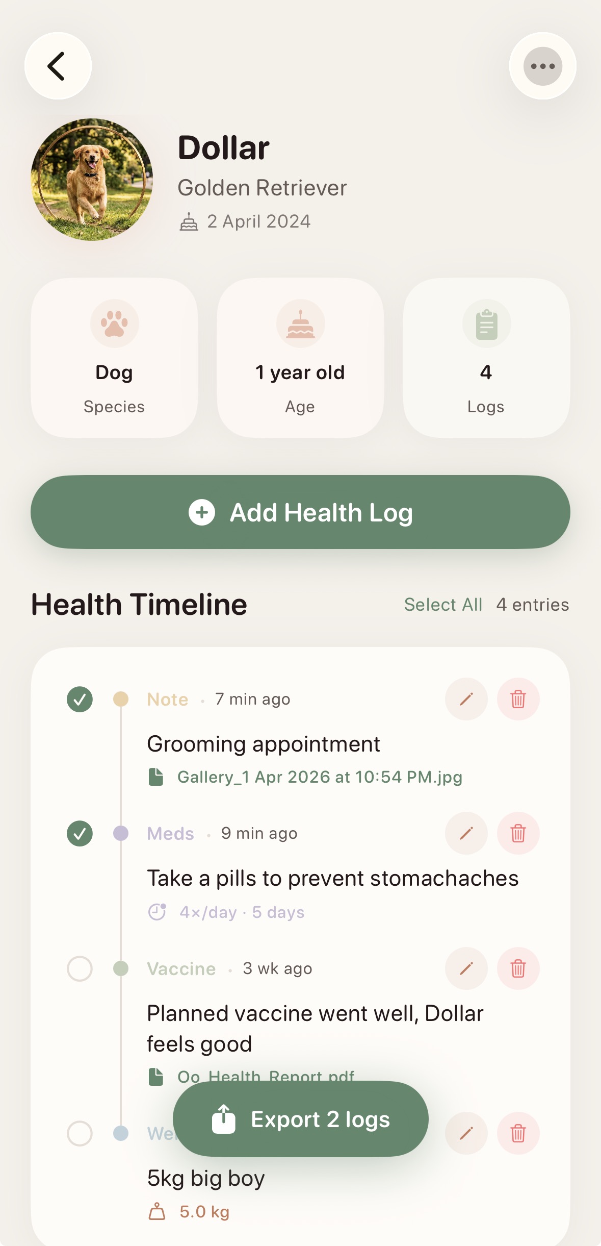 SnootLog — Health Timeline
